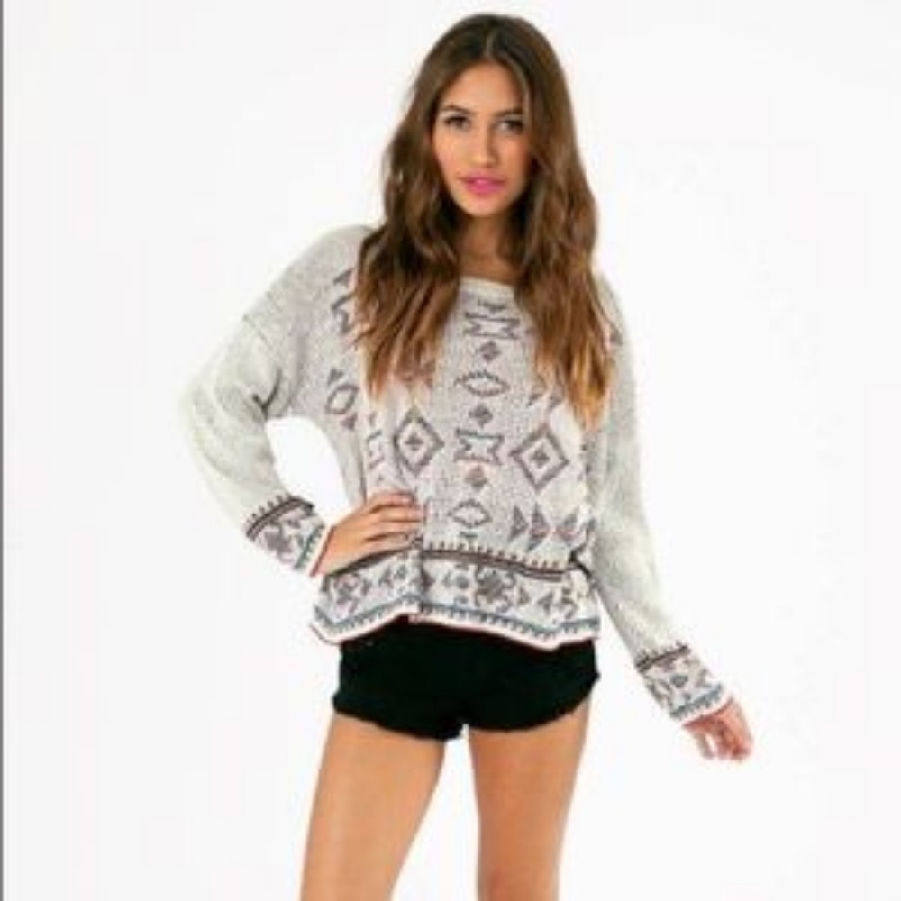 Tobi ‘All Over My Tec’ Geo Print Sweater